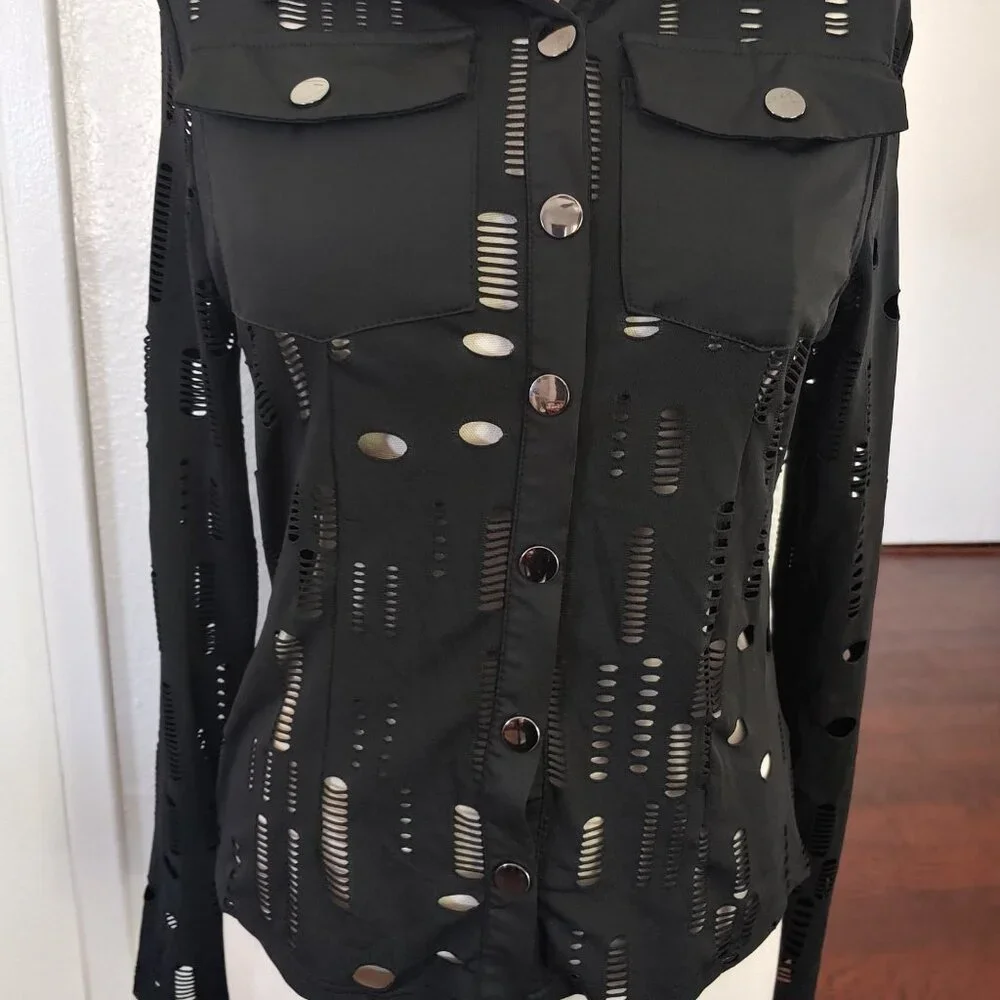 Black Button Down Shirt - Picture 3 of 5